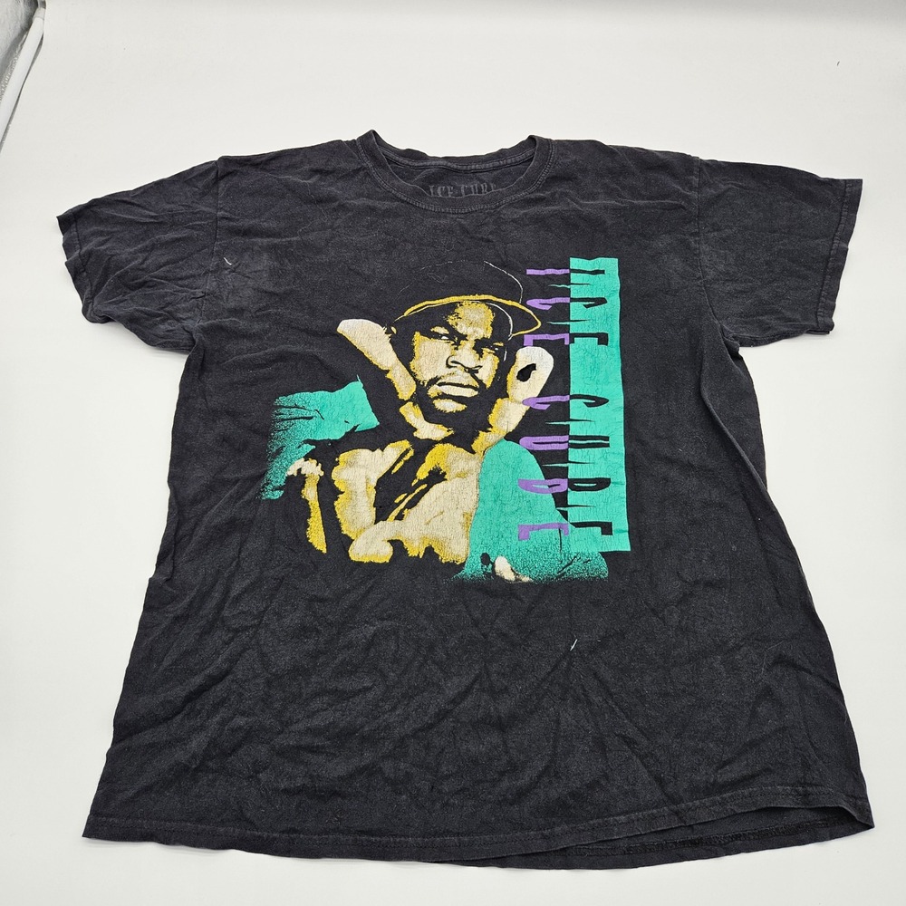 Ice Cube‎ Graphic T Shirt Black Mens Size L Hip Hop Rap Music Tee